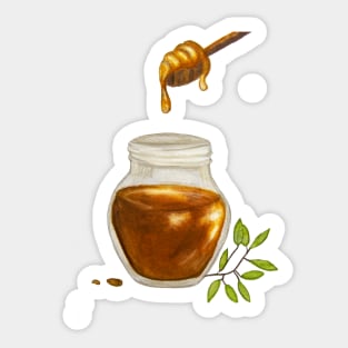 Greek honey Watercolor Illustration Sticker